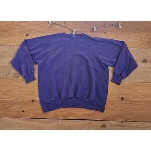 Blank Plain Purple 50/50 Raglan Sweatshirt Sz XL-2XL? 80s